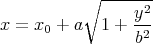            ∘ -------
                 y2-
x = x0 + a   1 + b2